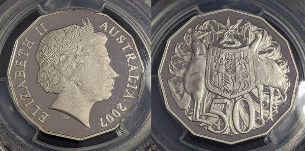 2007 Proof Fifty Cent 50c Australia PCGS PR70DCAM FDC UNC #2557