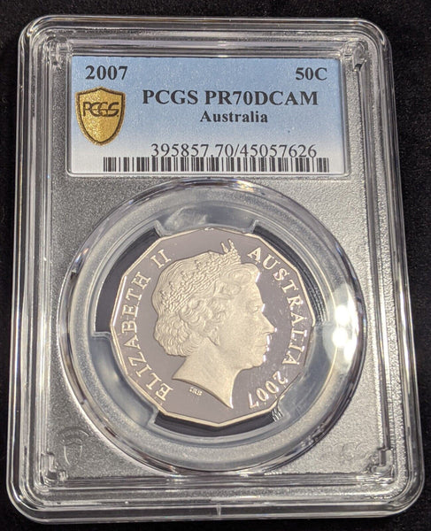 2007 Proof Fifty Cent 50c Australia PCGS PR70DCAM FDC UNC #2557