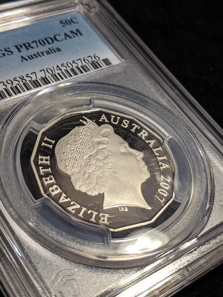 2007 Proof Fifty Cent 50c Australia PCGS PR70DCAM FDC UNC #2557