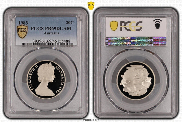1983 Proof Twenty Cent 20c Australia PCGS PR69DCAM FDC UNC #2562