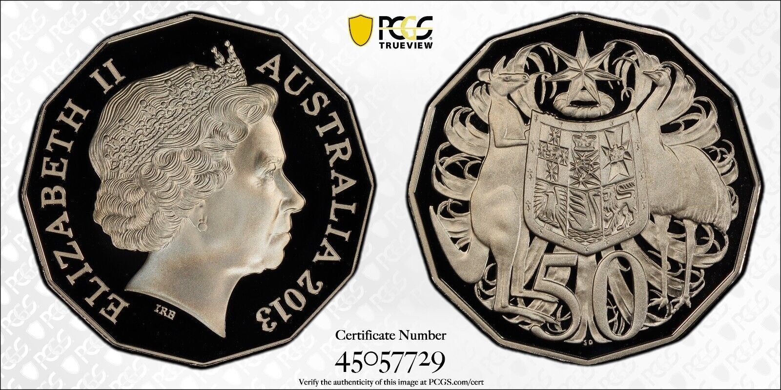 2013 Proof Fifty Cent 50c Australia PCGS PR70DCAM FDC UNC #2561