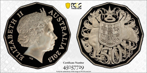2013 Proof Fifty Cent 50c Australia PCGS PR70DCAM FDC UNC #2561