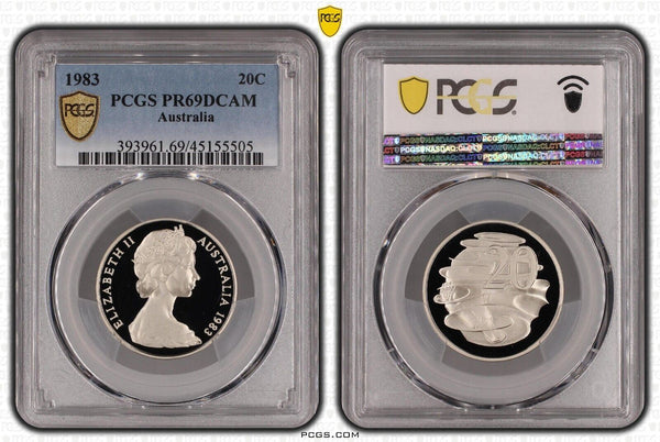 1983 Proof Twenty Cent 20c Australia PCGS PR69DCAM FDC UNC #2563