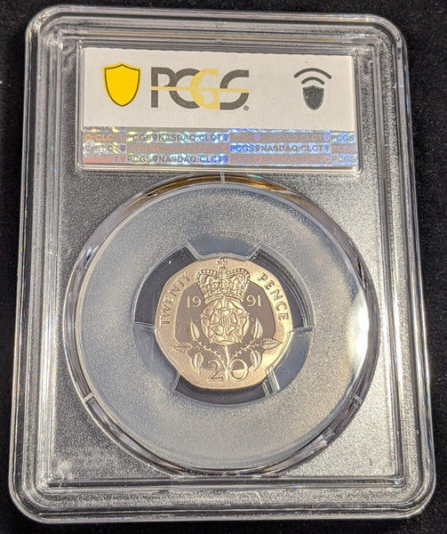 Great Britain 1991 Proof Twenty Pence 20p S-G2 PCGS PR69DCAM FDC UNC #2554