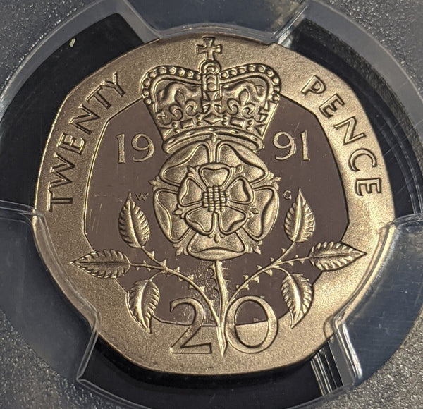 Great Britain 1991 Proof Twenty Pence 20p S-G2 PCGS PR69DCAM FDC UNC #2554