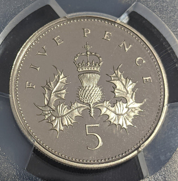 Great Britain Proof 1990 Five Pence 5p S-D3 23.6mm PCGS PR69DCAM FDC UNC #2564