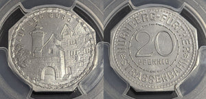 Germany Nurnberg Auf der Burg Streetcar Token 20 Pfennig PCGS MS64 GEM #2568