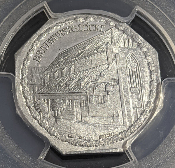 Germany Nurnberg BratwurstglockI Streetcar Token 20 Pfennig PCGS MS64 GEM #2570