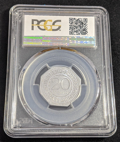 Germany Nurnberg BratwurstglockI Streetcar Token 20 Pfennig PCGS MS64 GEM #2570