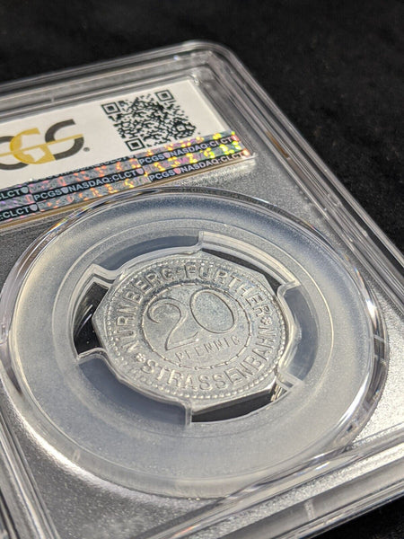 Germany Nurnberg BratwurstglockI Streetcar Token 20 Pfennig PCGS MS64 GEM #2570