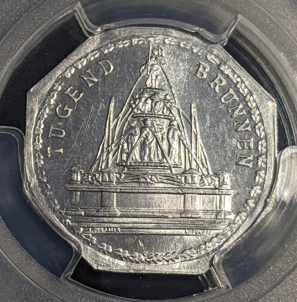 Germany Nurnberg Tugend Brunnen Streetcar Token 20 Pfennig PCGS MS64 GEM #2573