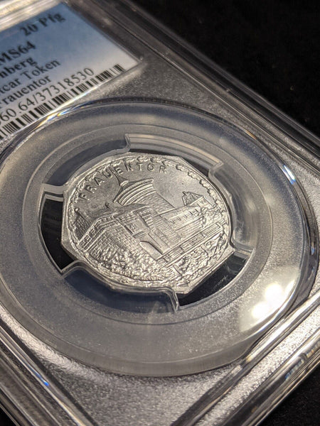 Germany Nurnberg Frauentor Streetcar Token 20 Pfennig PCGS MS64 GEM #2575