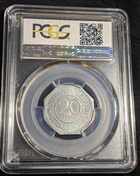 Germany Nurnberg Peter Henlein Streetcar Token 20 Pfennig PCGS MS64 GEM #2578