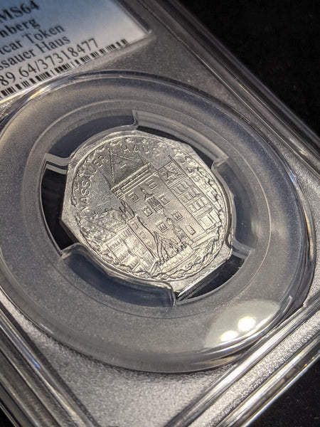 Germany Nurnberg Nassauer Haus Streetcar Token 20 Pfennig PCGS MS64 GEM #2579