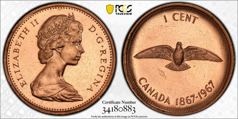 Canada Proof 1967 One Cent 1c PCGS PR64RD GEM UNC KM# 65 #2589