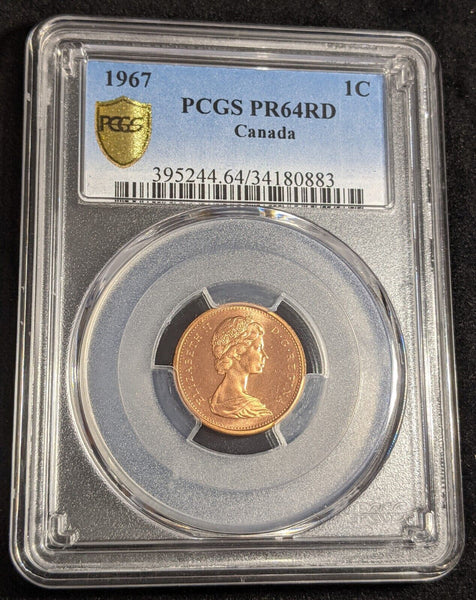 Canada Proof 1967 One Cent 1c PCGS PR64RD GEM UNC KM# 65 #2589