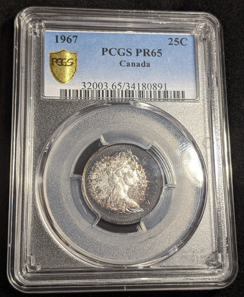 Canada Proof 1967 Twenty Five Cent 25c PCGS PR65 GEM UNC KM# 68 #2597