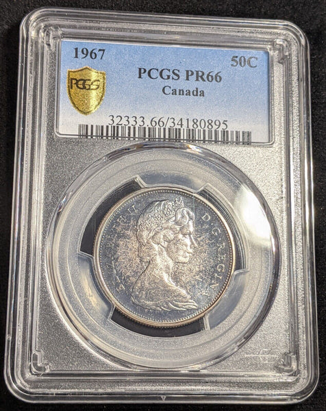 Canada Proof 1967 Fifty Cent 50c PCGS PR66 GEM UNC KM# 69 #2599