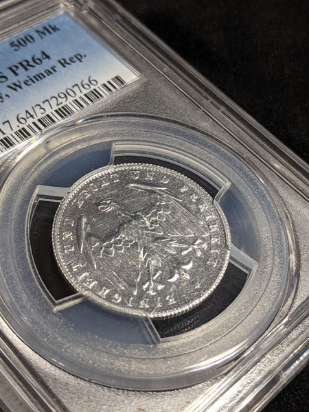 Germany Weimar Republic Proof 1923 D 500 Mark KM# 36 PCGS PR64 GEM UNC #2605