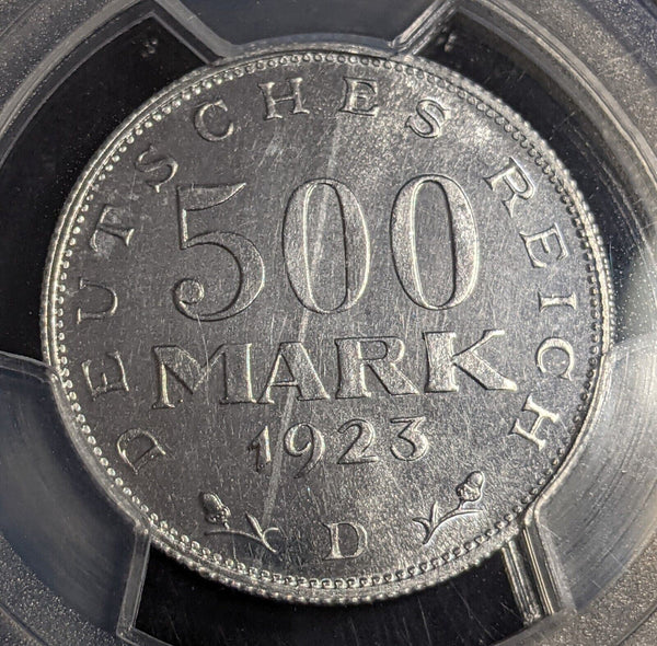 Germany Weimar Republic Proof 1923 D 500 Mark KM# 36 PCGS PR64 GEM UNC #2605