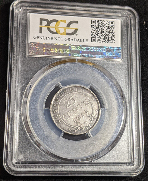 Canada NEWFOUNDLAND 1919 C 25 Cents PCGS Cleaned VF details KM# 17 #2610