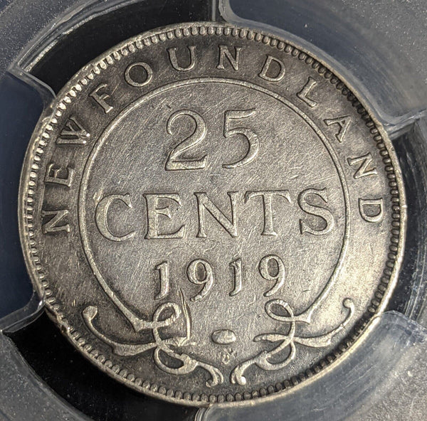 Canada NEWFOUNDLAND 1919 C 25 Cents PCGS Cleaned VF details KM# 17 #2610