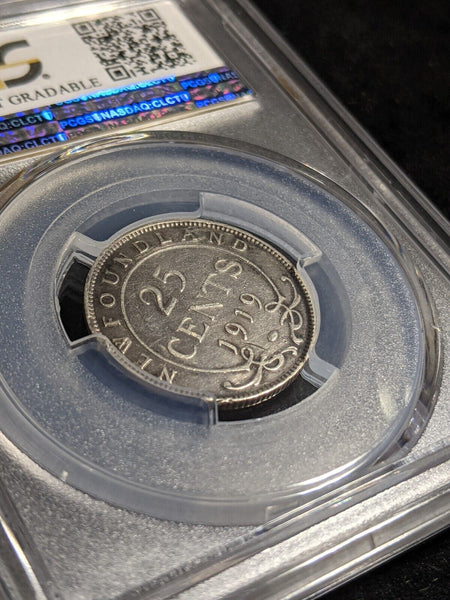 Canada NEWFOUNDLAND 1919 C 25 Cents PCGS Cleaned VF details KM# 17 #2610