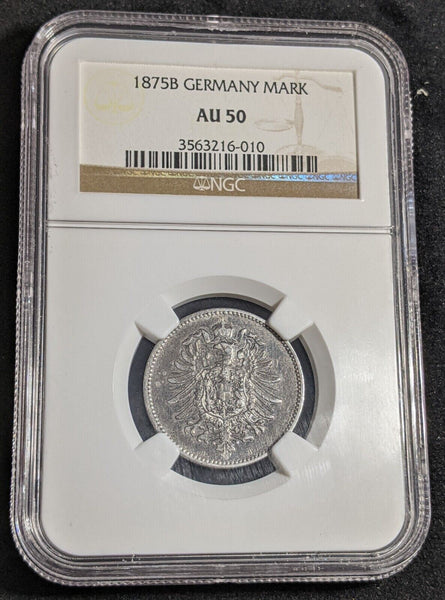 Germany 1875B Empire Mark NGC AU50 aUNC KM# 7 #2612