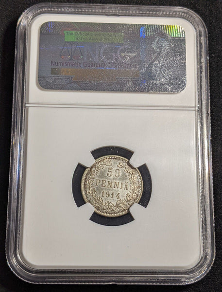 Finland 1914 S 50 Pennia NGC MS64 GEM UNC KM# 2.2 #2614
