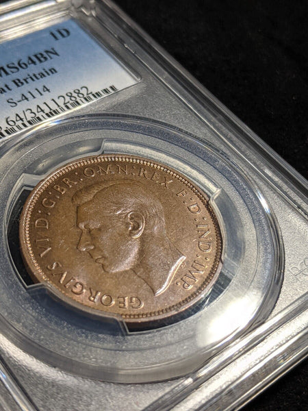 Great Britain 1940 Penny 1D PCGS MS64BN GEM UNC KM# 845 Sp# 4114 #2616