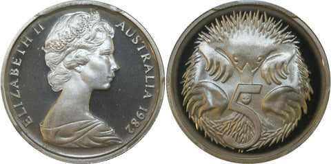 1982 Proof Five Cent 5c Australia PCGS PR68DCAM FDC UNC #2619