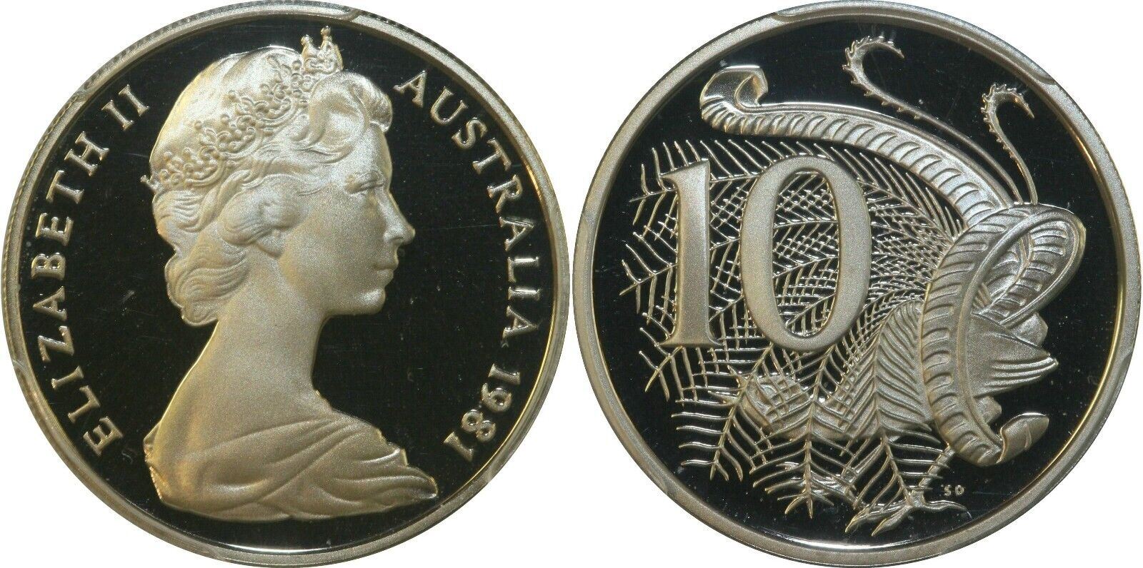 1981 Proof Ten Cent 10c Australia PCGS PR68DCAM FDC UNC #2621