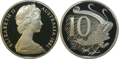 1981 Proof Ten Cent 10c Australia PCGS PR68DCAM FDC UNC #2621