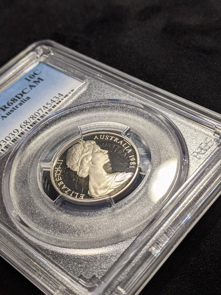 1981 Proof Ten Cent 10c Australia PCGS PR68DCAM FDC UNC #2621