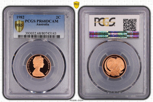 1982 Proof Two Cent 2c Australia PCGS PR68DCAM FDC UNC #2624