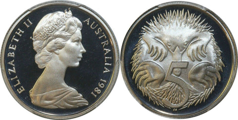 1981 Proof Five Cent 5c Australia PCGS PR68DCAM FDC UNC #2620