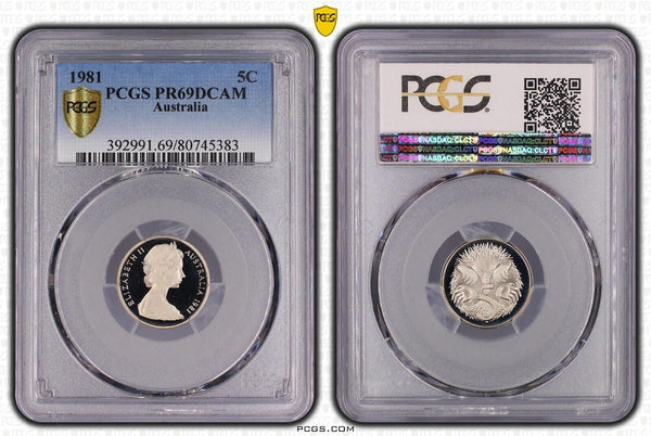1981 Proof Five Cent 5c Australia PCGS PR68DCAM FDC UNC #2620