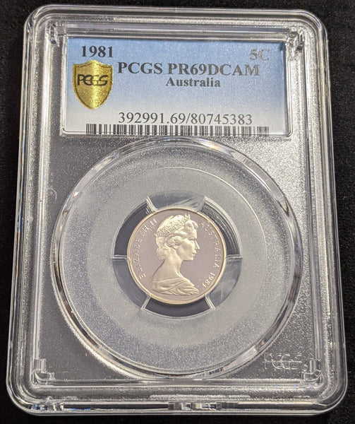 1981 Proof Five Cent 5c Australia PCGS PR68DCAM FDC UNC #2620