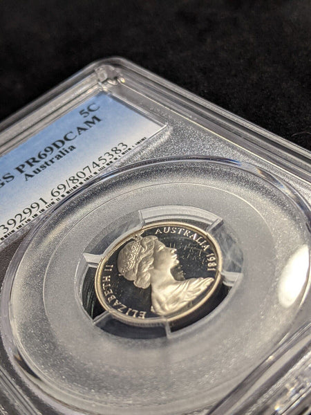 1981 Proof Five Cent 5c Australia PCGS PR68DCAM FDC UNC #2620