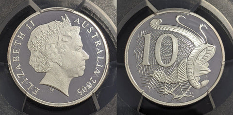 2005 Proof Silver Ten Cent 10c Australia PCGS PR69DCAM FDC UNC #2631