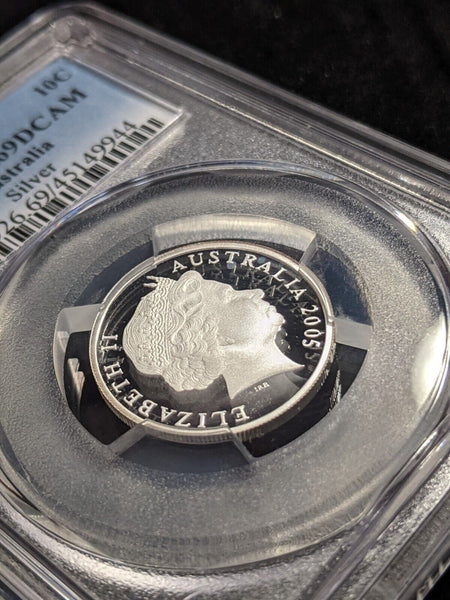 2005 Proof Silver Ten Cent 10c Australia PCGS PR69DCAM FDC UNC #2631