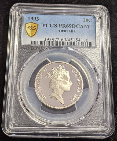 1993 Proof Twenty Cent 20c Australia PCGS PR69DCAM FDC UNC #2632