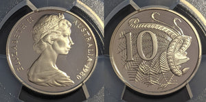 1980 Proof Ten Cent 10c Australia PCGS PR69DCAM FDC UNC #2636
