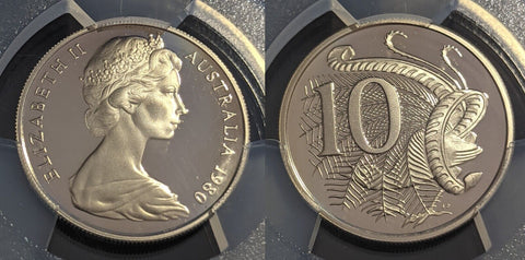1980 Proof Ten Cent 10c Australia PCGS PR69DCAM FDC UNC #2636