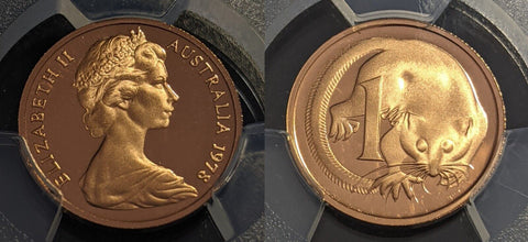 1978 Proof One Cent 1c Australia PCGS PR70DCAM FDC UNC #2635