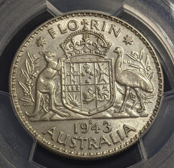 1943 S Florin 2/-  Australia PCGS AU58 aUNC #2626