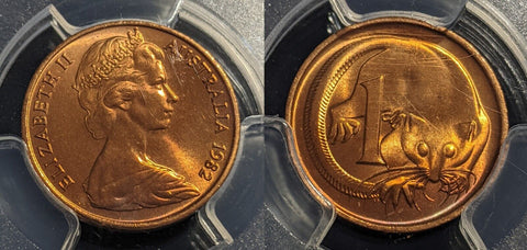 1982 One Cent 1c Australia PCGS MS66RD GEM UNC #2642