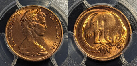 1982 One Cent 1c Australia PCGS MS66RD GEM UNC #2650