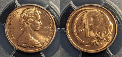 1984 One Cent 1c Australia PCGS MS66RD GEM UNC #2654