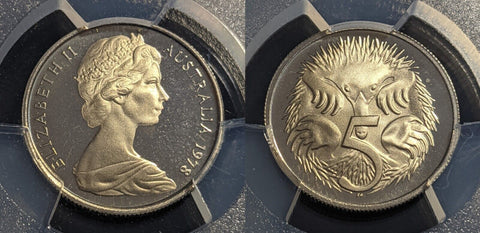 1978 Proof Five Cent 5c Australia PCGS PR68DCAM FDC UNC #2662